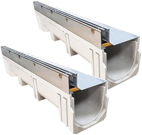 Slot Channel Drain with Stainless Steel Drain Grate Heavy Duty Durable Hidden by Unknown