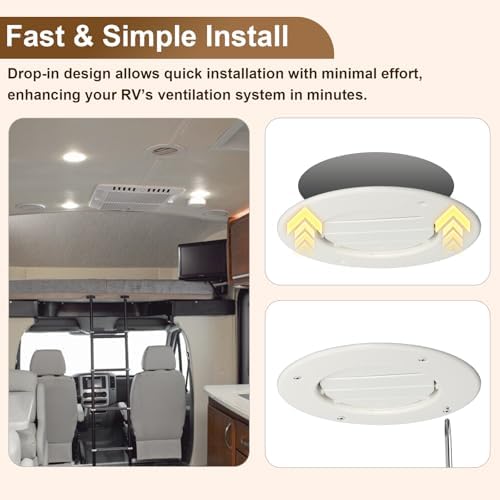 Ketofa 6.5 Inch RV Ceiling Vent Cover, 4-5/8 Inch Duct, 5 Pack - Image 6
