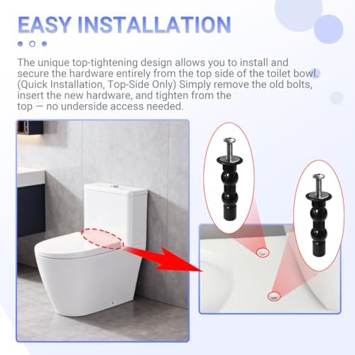 2-Pack THU651N Mount Toilet Seat Hardware Kit Replacement Bolts - Image 4