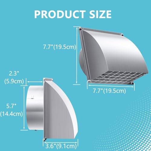 HG Power 6 Inch Dryer Vent Cover Outside - Image 4