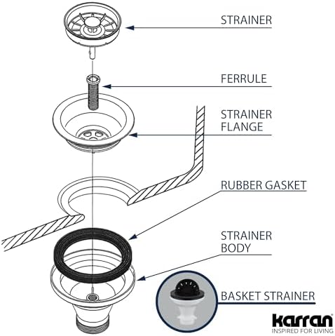 Karran QBSBR 3-1/2 in. Kitchen Sink Basket Strainer in Brown - Image 3