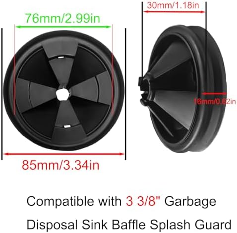 3 3/8" Garbage Disposal Sink Baffle QCB-AM Splash Guard - Image 2