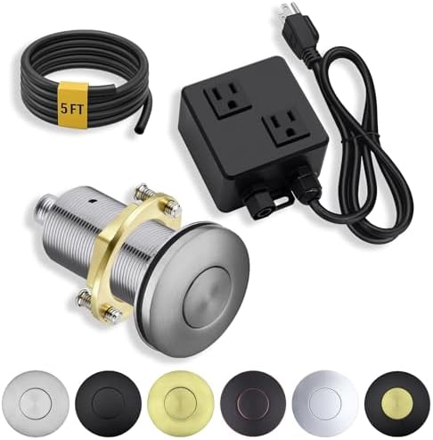 BESTILL All Metal Garbage Disposal Air Switch Kit Dual Outlet, UL Listed Long by BESTILL