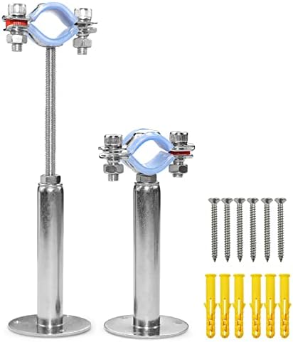 AKIHISA 2 Pcs 304 Stainless Steel Pipe Supports, Wall Mount Ceiling Mount Pipe by AKIHISA