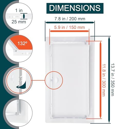 6" x 12" White Metal Access Panel - Image 2