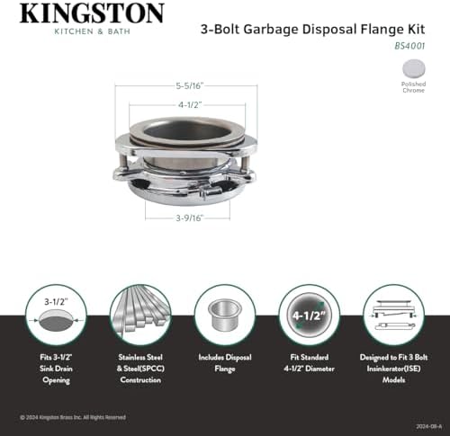 Kingston BS4001 Garbage Disposal Flange, Polished Chrome - Image 3