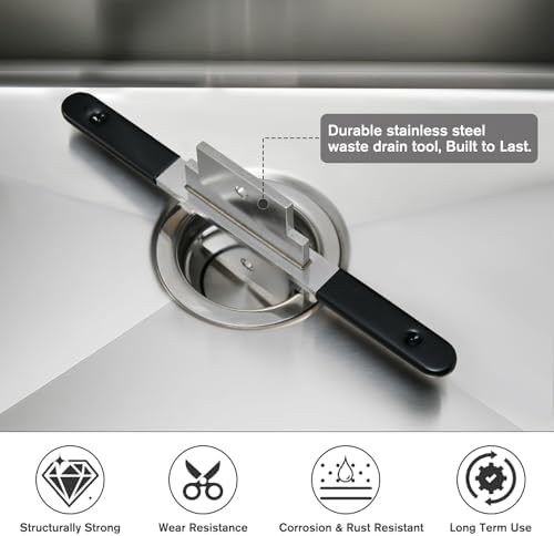 Waste Drain Tool for 3 Tier Sink in Commercial Kitchens, Fit Twist and Lever - Image 3