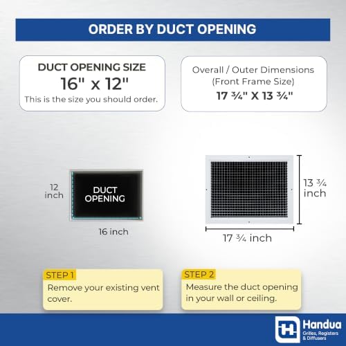 Fits 16x12 and 12x16 Duct Opening | Aluminum Eggcrate Return Air Grille | Low - Image 2