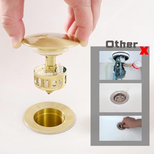 VOTON Bathroom Vessel Sink Pop Up Drain Without Overflow Assembly, Lavatory - Image 4