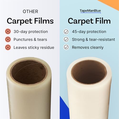TapeManBlue Carpet Protection Film, 48 inch x 500 Foot roll, Self Adhesive - Image 4