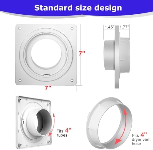 Dryer Vent Connector Kit, Dryer Vent Wall Plate - Image 3