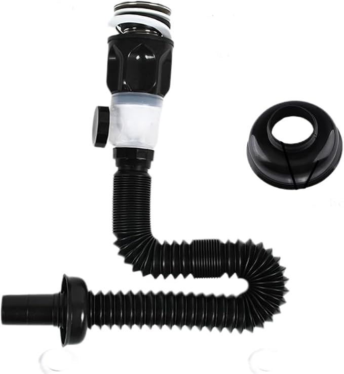 Bathroom Sink Drain Kit, P-Trap Sink Drain Pipe Tube, Flexible Expandable Sink by Cwouna