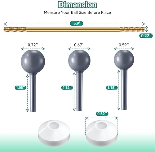 Enhon 1 Pack Universal Pop Up Drain Ball Rod Assembly - Image 2