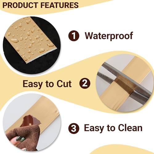 Trimold Brushed Gold Molding Trim Peel and Stick, Flexible Mirror Border Design - Image 4