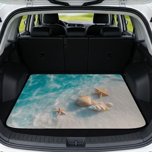 Ocean Shell Universal Cargo Liner Gardening Trunk Mat Waterproof Cargo Liner by Mintulipy