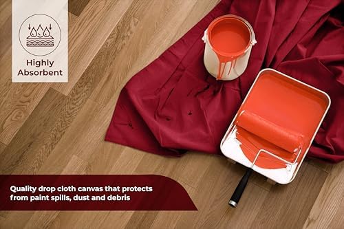Canvas Drop Cloth for Painting 4x5 feet Pack of 2-8oz Painters Drop Cloths for - Image 2
