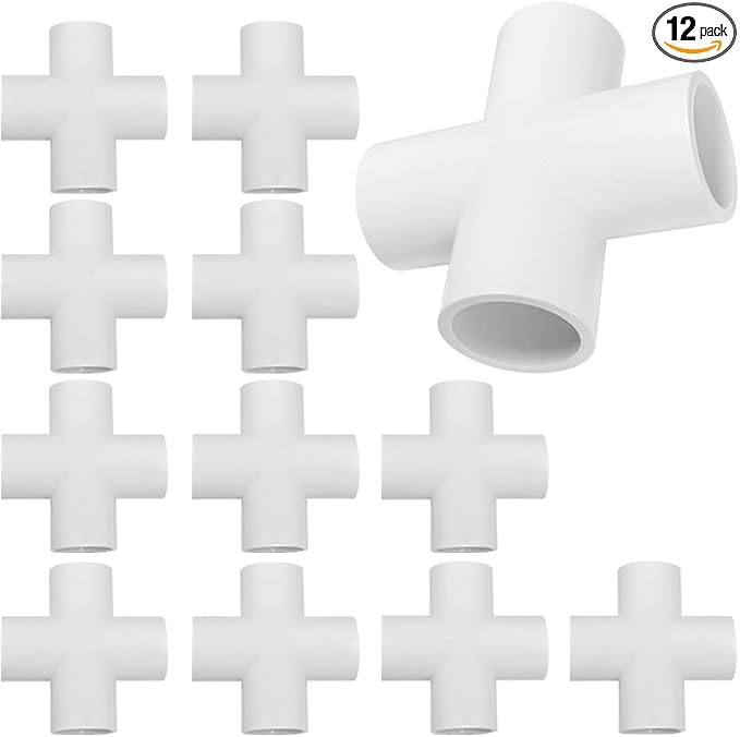 4 Way 3/4 SCH40 Flush Cross PVC Fitting Pipe Connector by WESUA