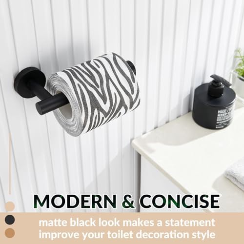 APLusee Toilet Paper Holder, 304 Stainless Steel, Matte Black - Image 3