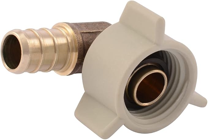 SharkBite 1/2 Inch NPSM Crimp 90 Degree Swivel Adapter Elbow, Brass Plumbing by SharkBite