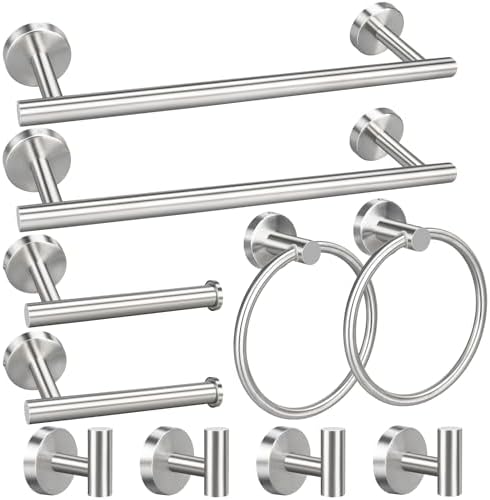 10pcs Bathroom Hardware Set, Brushed Nickel Bathroom Hardware Set, Including by RUBY.Q