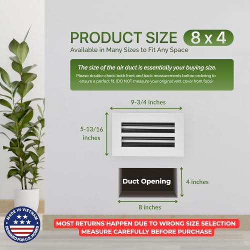 Modern Air Vent Cover 8x4 – Slim Design Aluminum Linear Slot Diffuser, - Image 3