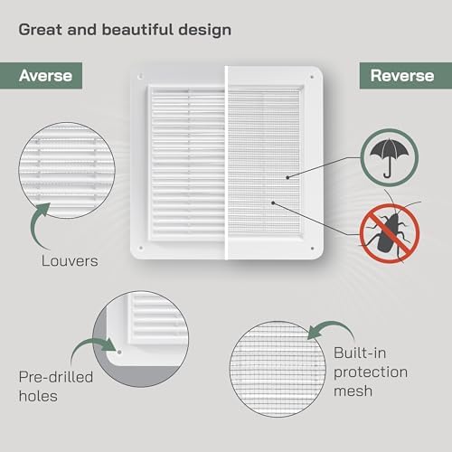 Vent Systems 10" x 10" Inch White Plastic Vent Cover - Image 3