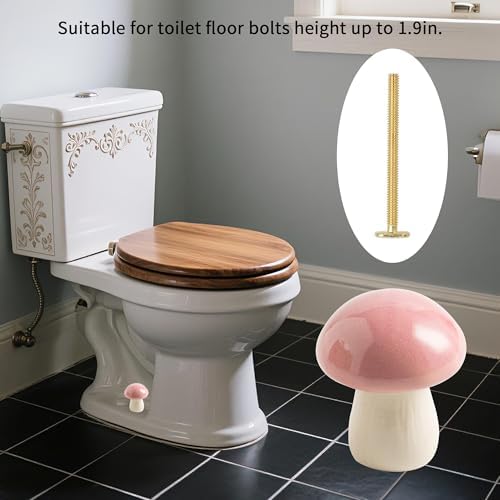 BEUNAIZER Ceramic Mushroom Toilet Bolt Covers, Decorative Caps - Image 2