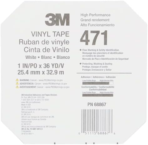 3M Vinyl Tape 471, 1 in x 36 yd, 1 Roll - Image 3