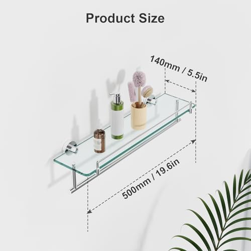 20-Inch Tempered Glass Bathroom Shelf - Image 3