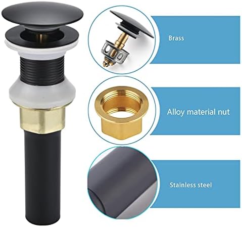 Rockgoya Bathroom Sink Drain, Drain Stopper Bathroom Sink Without Overflow - Image 3