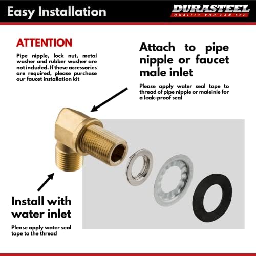DuraSteel Wall Mount Faucet 90-Degree Elbow - Image 3