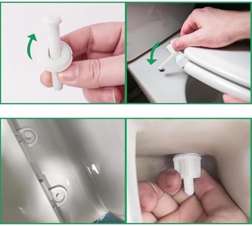VRSS Plastic Toilet Seat Hinge Bolt Screws Replacement, 4 Pack - Image 4