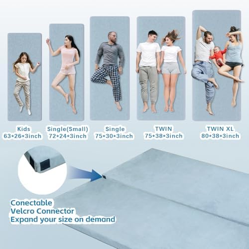 KingChii CertiPUR-US Memory Foam Camping Mattress, Portable Roll Up Travel Car - Image 4