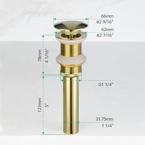 Lefton Pop-up Bathroom Sink Drain Stopper Without Overflow - Image 3