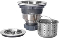 3-1/2 Inch Sink Drain Assembly Kit, Removable Deep Sink Strainer Basket by KONE