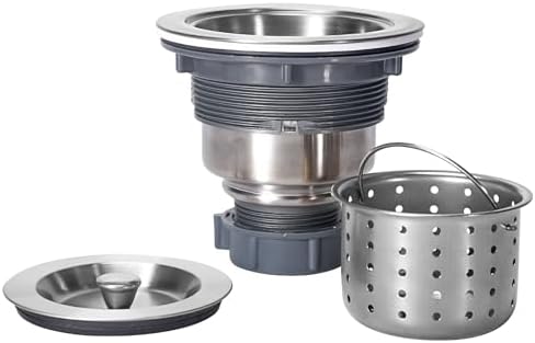 3-1/2 Inch Sink Drain Assembly Kit, Removable Deep Sink Strainer Basket by KONE