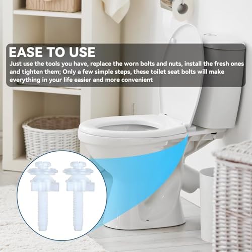 2 Pack Universal Toilet Seat Screws Replacement Kit, Plastic Bolts Toilet Seat - Image 7