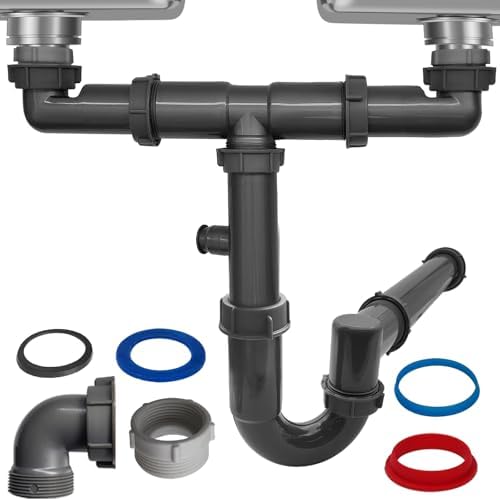 1-1/2" Double Sink Drain Pipe Kit by Unknown