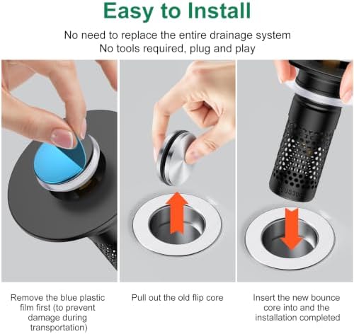 Bathroom Sink Drain Strainer, Universal Pop-Up Sink Stopper Hair Catcher - Image 5