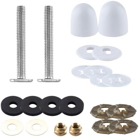 Toilet Floor Bolts and Caps Set Stainless Steel Toilet Flange Repair Kit Closet by Unknown