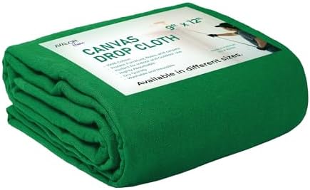 Canvas Drop Cloth for Painting 9x12 feet Pack of 1-8oz Painters Drop Cloths for by Unknown