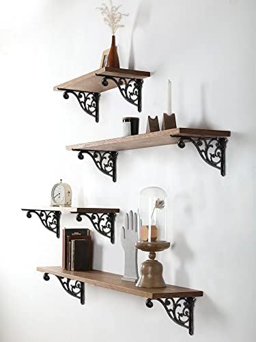 Khtumeware Ornate Decorative Shelf Brackets, 5-inch Small wall Mounted Shelving - Image 3