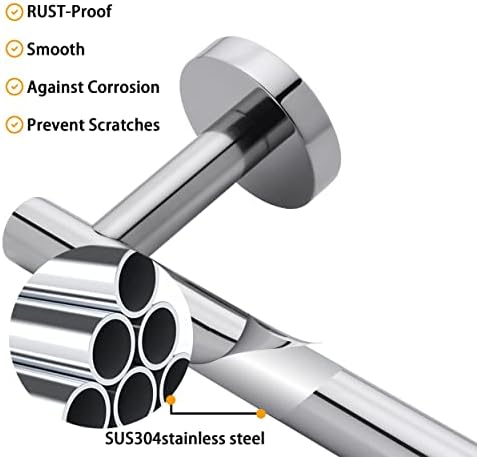 Nolimas Polished Chrome Bath Towel Bar Single Bars Towel Rack Rod Classic Wall - Image 6