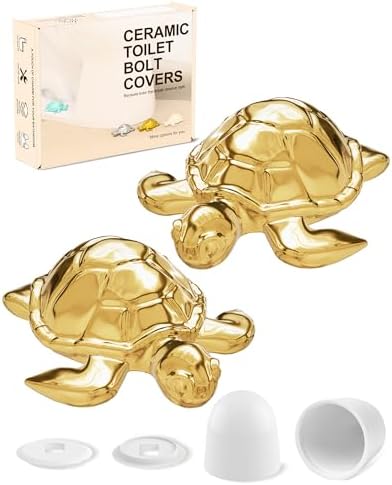 Ceramic Sea Turtle Toilet Bolt Covers, 2 Pack, Decorative Bathroom - Image 6
