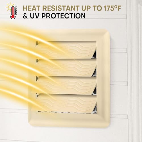 4-Pack White Dryer Vent Cover Replacement, Exterior Exhaust Vent Flaps - Image 6