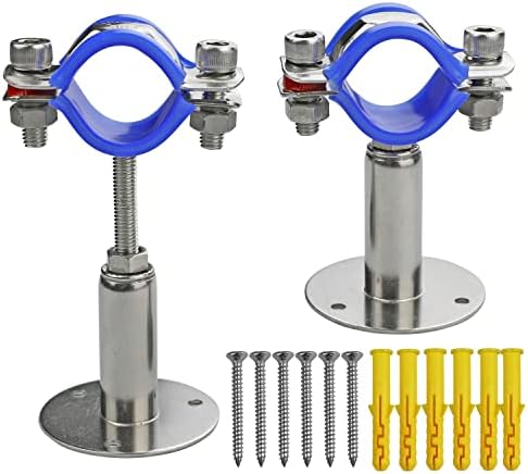 2PCS 304 Stainless Steel Wall Mount Ceiling Mount Pipe Supports, Adjustable by WYSIYWYKA
