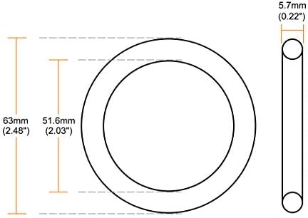 uxcell 10pcs 63x51.6x5.7mm Nitrile Rubber O-Rings Metric Sealing Gasket - Image 3