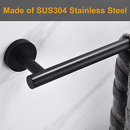 Nolimas Matte Black Bath Towel Bar Single Bars Towel Rack Rod Classic Wall - Image 4
