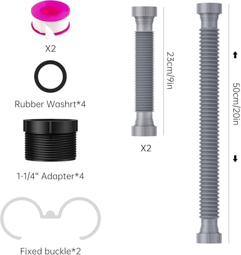 2 Pack Expandable Flexible 1 1/2" or 1 1/4" P-Trap Pipe - Image 6