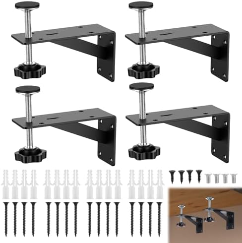 4 Pack Black Undermount Sink Brackets, Heavy-Duty Adjustable Support & Repair by Unknown